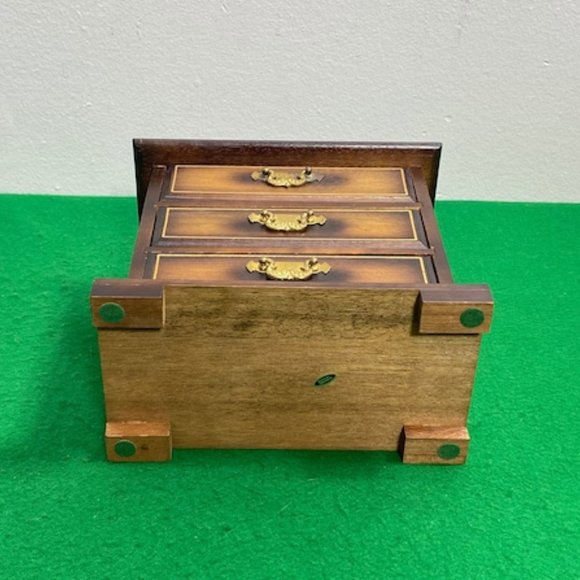 Vintage Gunther Mele 1970's Wooden Jewelry Box - Jewellery with Drawers - Vintag - Picture 7 of 10